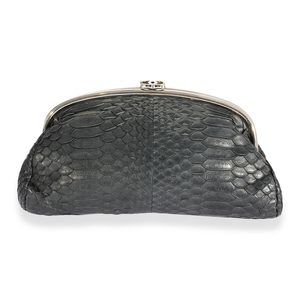Chanel Black Python Timeless Clutch